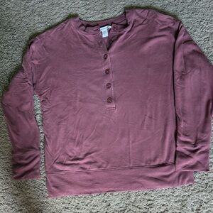 Athleta Rose Pink Button sweatshirt size small